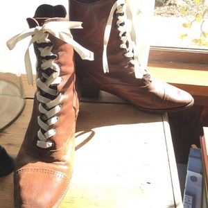 Vintage Victorian-Style Lace-Up Boots